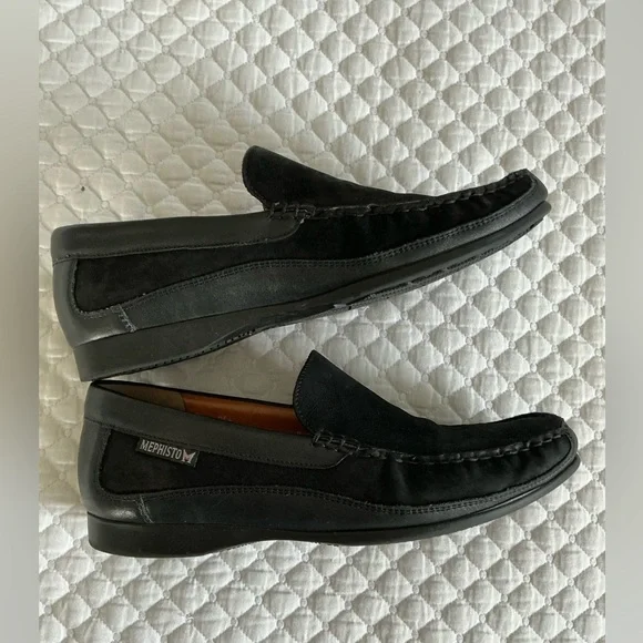 Mephisto Baduard Black Cool Air Nubuck Leather Slip-On  display picture 3